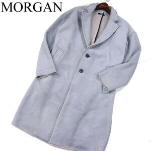 17AW★ MORGAN HOMME モルガン オム 秋冬 裏ボア★ カット フェイク ムートン チェスター コート Sz.L　メンズ　G1T03193_A#N