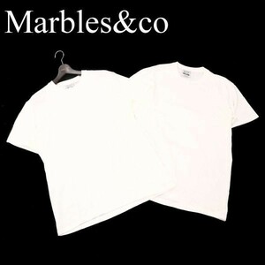 【新品 未使用】 Marbles マーブルズ 半袖 クルーネック Tシャツ カットソー 白 2枚セット Sz.L　メンズ 白 日本製　G3T01302_4#D