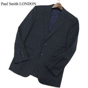 Paul Smith LONDON ポールスミス 春夏 ロロピアーナ SUPER120'S生地★ ストライプ テーラード ジャケット Sz.M　メンズ 紺　G3T00847_3#M