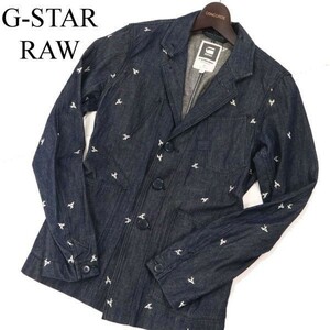 G-STAR RAW ジースター ロウ 【A CROTCH AOE SLIM 3D CROPPED BLAZER】A刺繍★ デニム ブレザー ジャケット Sz.XS　メンズ　G3T00681_3#O