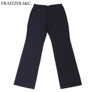 【新品 イタリア製】 FRAIZZOLI フライツォーリ ハリラン別注★ 春夏 ストライプ スラックス パンツ Sz.44　メンズ ネイビー　G3B00669_4#P