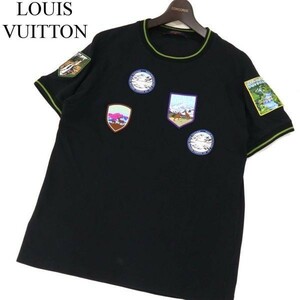 18AW★ LOUIS VUITTON ルイヴィトン HFY77WHUC ナショナルパーク パッチ 半袖 Tシャツ カットソー Sz.S　メンズ 黒　G3T01114_4#D