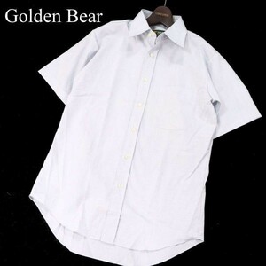 未使用★ Golden Bear by Jack Nichlaus ゴールデンベア by ジャックニクラウス 半袖 コットン シャツ Sz.38　メンズ グレー　G3T01178_4#A