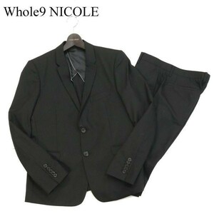 Whole9 NICOLE ニコル 背抜き★ ストライプ セットアップ すーず Sz.46/48　メンズ 黒 ビジネス ビジカジ　G3T00464_2#M