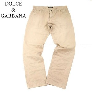 イタリア製★ DOLCE＆GABBANA ドルチェ＆ガッバーナ 16 春夏 コットン&リネン★ ロゴ プレート 5P パンツ Sz.54　メンズ　G3B00343_2#P