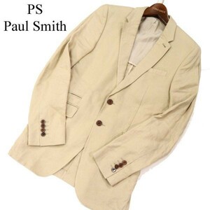 PS Paul Smith ポールスミス 春夏 麻100%★ アンコン リネン テーラード ジャケット ブレザー Sz.36/46　メンズ ベージュ　G3T00468_2#M