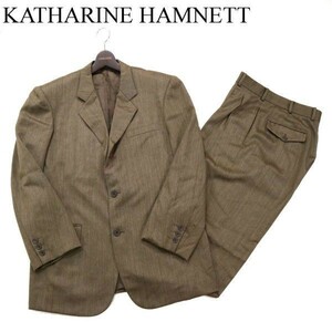 希少 90s★ KATHARINE HAMNETT キャサリンハムネット 通年 3B セットアップ スーツ Sz.M　メンズ ビンテージ 古着　G2T03382_A#O