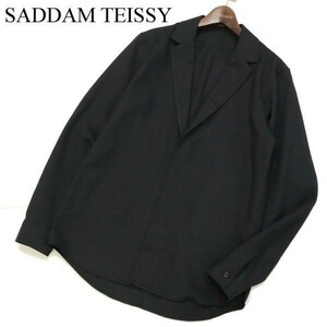 SADDAM TEISSY サダムテイシー 通年 ビエラ生地★ 長袖 シャツ ジャケット Sz.2　メンズ 黒 日本製　G3T00592_2#O