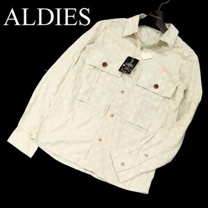 未使用★ ALDIES アールディーズ 通年 アーミー ビッグ ポケット★ 長袖 ドット ワーク シャツ Sz.XS　メンズ　G3T00267_1#C