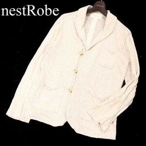 nest Robe CONFECT ネストローブ コンフェクト 春夏 麻100%★ リネン ニット カーディガン ジャケット Sz.4　メンズ 日本製　G3T00939_3#M