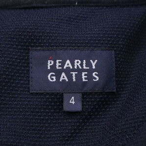 19SS★ PEARLY GATES パーリーゲイツ 春夏 スマイル刺繍★ 半袖 ドビー ピケ 半袖 ポロシャツ Sz.4 メンズ ネイビー ゴルフ G3T01194_4#Aの画像6