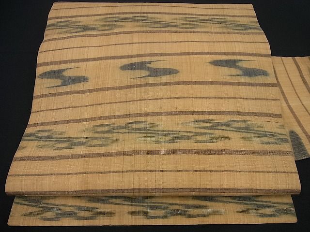 銀の斧＞超逸品・未着用品・喜如嘉の芭蕉布名古屋帯・手結い積み芭蕉糸