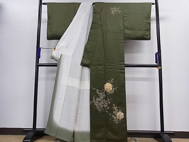平和屋着物□訪問着駒刺繍雪輪草花文金彩反端付き逸品未使用ze4785