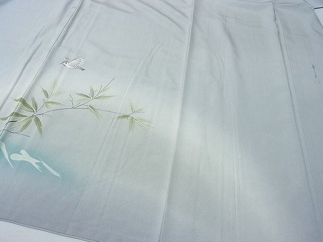 BY 2848 単衣 訪問着 安達華生 手描き 花 暈し染め 逸品 本物の