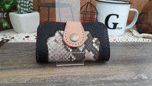  including carriage ) two . key case C cow leather soft type pushed . black & python *4 ream hook / hand made leather 