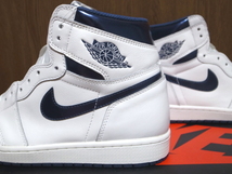 16年製 NIKE AIR JORDAN 1 RETRO HIGH OG ナイキ エアジョーダン オリジナル AJ1【555088-106】ホワイト 青メタリック 白×青 US10_画像3