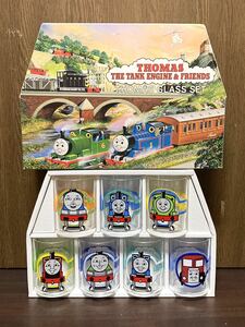 未使用 レトロ 機関車 トーマス THOMAS THE TANK ENGINE & FRIENDS ガラス グラス コップ MADE IN JAPAN 日本製 7個 SET エドワード