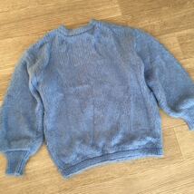 YM/937 AMERI アメリ 2WAY MOHAIR SHAGGY KNIT モヘア ニットカーディガン サイズ表記フリー ブルー_画像2