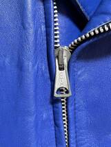 美品 70s Kett ライダースジャケット 42 青 ブルー ライトニング ロンジャン パンク ハードコア ヴィンテージ ルイスレザー ラロッカ 666_画像5