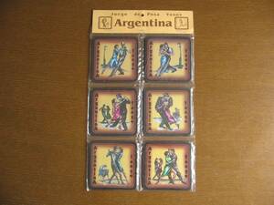 当時物　海外雑貨　アルゼンチンタンゴのコースター　Argentina tango アルゼンチンのお土産品