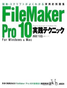 ＦｉｌｅＭａｋｅｒ　Ｐｒｏ　１０実践テクニック 関数・スクリプトがよくわかる実用的例題集／西村早苗【著】