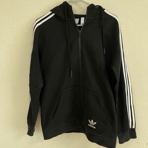 adidas ジップアップパーカー ストライプ フルジップ　xsサイズ