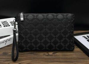  clutch bag business bag bag case feeling of luxury men's black black stylish 