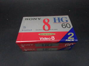 送料350円　未使用　ソニー　VIDEO　8ｍｍビデオテープ　メタルテープ　P6-60HG　2本　（LEE0
