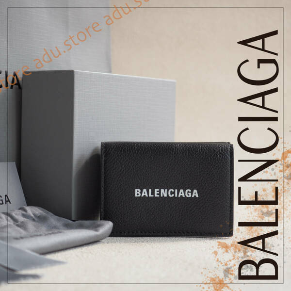 未使用美品★ バレンシアガ BALENCIAGA エブリデイ コンパクト ウォレット 三つ折り財布 594312 ミニ 黒 ブランド メンズ レディース