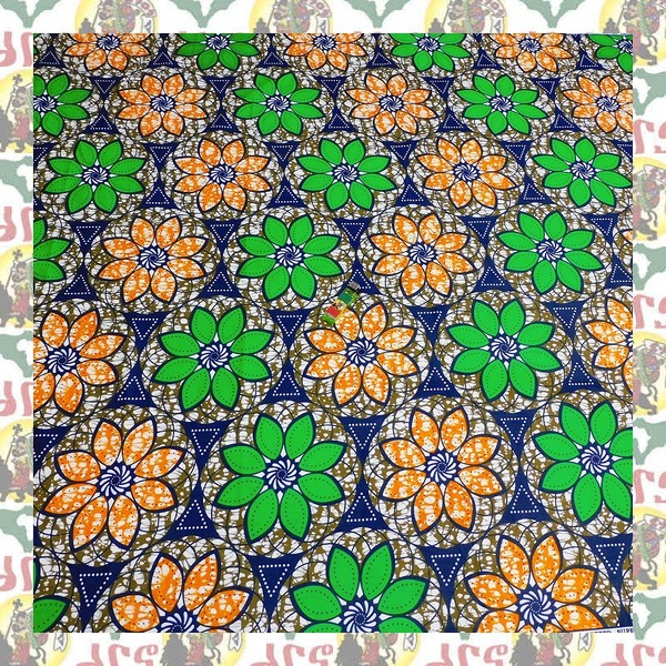 【SALE/180cm x 110cm/2ヤード】アフリカンプリント生地 barg-o06 アフリカ布 アフリカ生地 ゴールドプリント アンカラ キテンゲ パーニュ