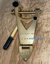 新品 Bigsby 純正 B3G GRETSCH Logo Tailpiece Goldビグスビー グレッチ トレモロ ブリッジ テールピース ゴールド ビス&スプリング 類付属_画像3