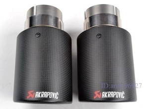 M428★Akrapovic マフラーカッター 炭素繊維 エンドパイプ カーボンエンドタイプ 2本セット