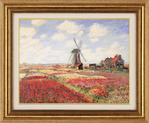 絵画 額装絵画 クロード・モネ 「オランダのチューリップ畑」 世界の名画シリーズ サイズ F6
