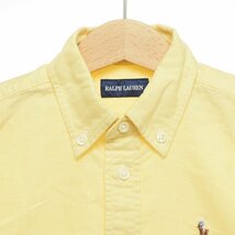 ◆446963 RALPH LAUREN ラルフローレン ボタンダウンシャツ オックスフォードシャツ 半袖 サイズ100 刺繍 キッズ 子ども 男の子 イエロー_画像2