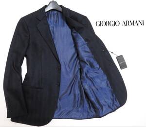  новый товар не использовался сделано в Италии GIORGIOARMANI GEORGEjoru geo Armani темно-синий пятно кашемир & шелк . tailored jacket джентльмен блейзер пик. замечательная вещь 