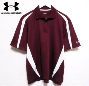 ほぼ極美品 訳あり UNDER ARMOUR GOLF アンダーアーマー ドライポロシャツ 吸汗速乾 ストレッチ 半袖トップス メンズ ゴルフウエア 夏物