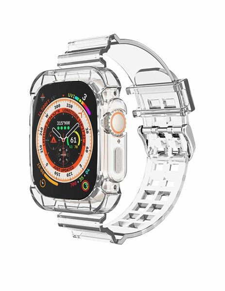 Apple Watch一体型バンド　ケース付きアップルウォッチバンド42/44/45mm 耐衝撃