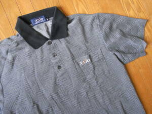 XXIO XXIO Golf polo-shirt with short sleeves stretch shirt Golf shirt mesh shirt check Logo embroidery black M men's golf wear 