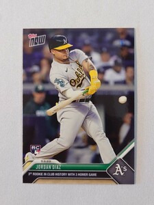 topps now card Jordan Diaz Oakland Athletics #261 MLB 2023 トップスナウ カード ジョーダン・ディアス オークランド・アスレチックス