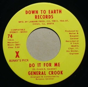 Funk/Soul◆USオリジ◆マイナーレーベル◆General Crook - Do It For Me / Till Then◆◆7inch/7インチ/試聴/超音波洗浄