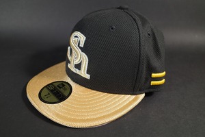 未使用 NEW ERA 福岡ソフトバンクホークス キャップ帽子 鷹の祭典 2018 プロコレ　ゴールド 7 1/8 NPB 56.8センチ