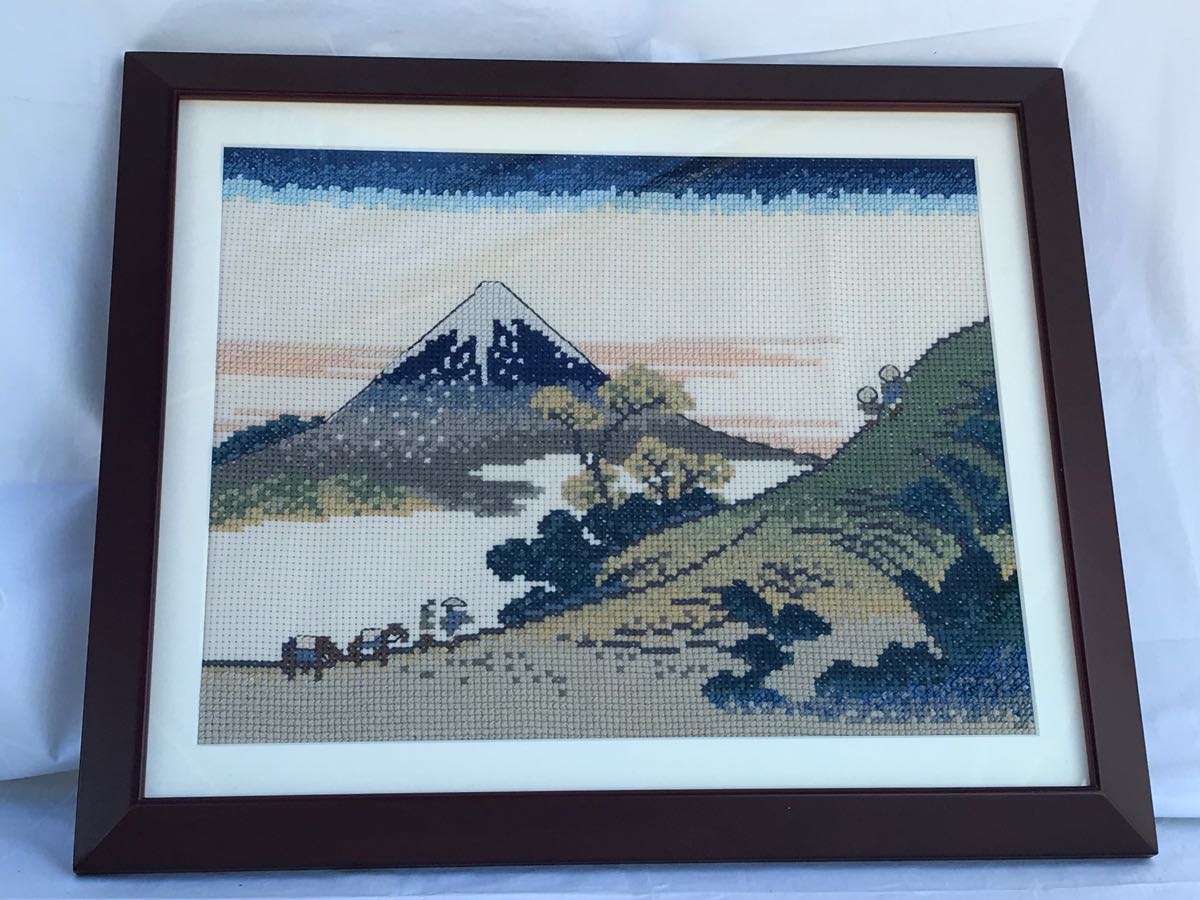 ◆Photo brodée du Mont Fuji encadrée◆2688, Peinture, Peinture japonaise, autres