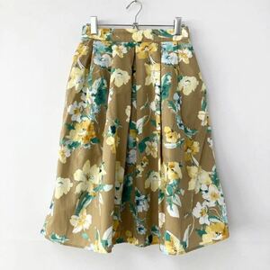  unused goods ROSE BUD Rose Bud floral print skirt beige M size 