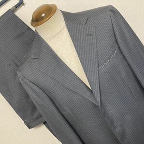 新品　リングジャケットマイスター（日）　春夏スーツ５２　ライトグレーストライプ　モヘア８０％　定価２５．３万円