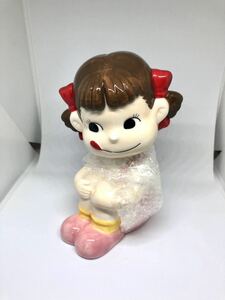 レトロポップ不二家 ペコちゃん首振り貯金箱★昭和レトロ ビンテージ ノベルティ セトモノ当時物