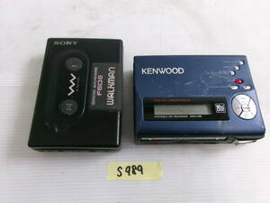 (S-989)KENWOOD ポータブルMDレコーダー DMC-F5R SONY ポータブルカセットプレーヤー WM-F606 ジャンク