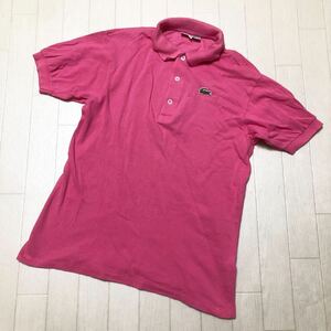 3569★ ビンテージ CHEMISE LACOSTE ラコステ 半袖 ポロシャツ 42 メンズ ピンク