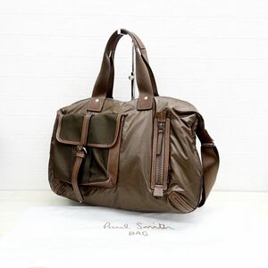 1044◎ Paul Smith ポールスミス バッグ 鞄 ハンド トート ショルダー 斜めがけ 肩掛け 2way カジュアル ブラウン メンズ