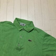 3569★ ビンテージ CHEMISE LACOSTE ラコステ 半袖 ポロシャツ 42 メンズ ライトグリーン_画像3