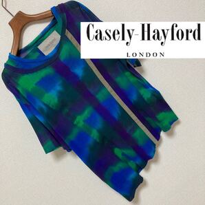 Casely Hayford■メッシュ レイヤー グラデーション カットソー XS表記 M相当 エメラルド パープル ブルー ケイスリー ヘイフォード レア